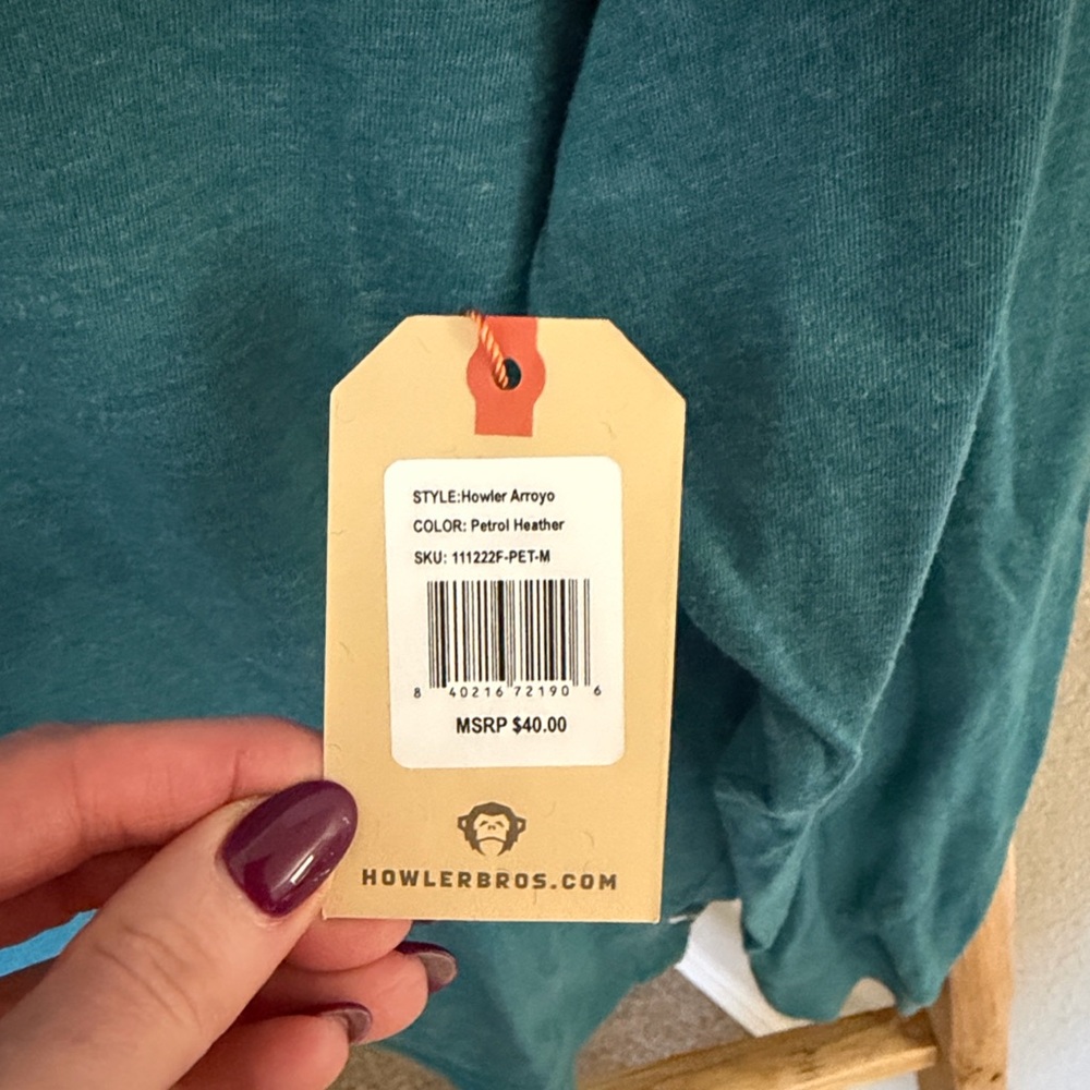 NWT Howler Arroyo Select Longsleeve T-Shirt: Petrol Heather - Picture 9 of 10